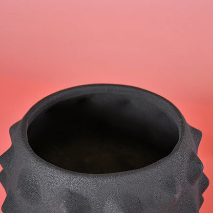 DecorBites™ Black Ceramic Sea Urchin Spine Vase - Abstract Geometry Handicraft Decoration