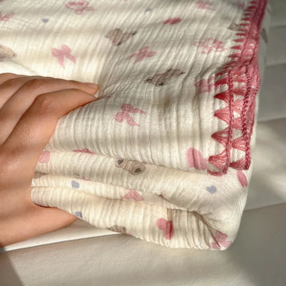 DecorBites™ Korean Cotton Cartoon Blanket for Travel & Home - Kids, Adults