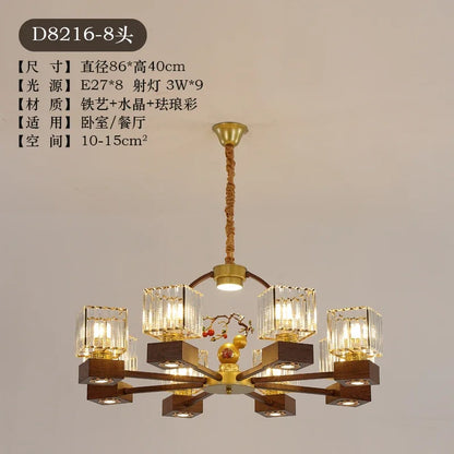 DecorBites™ Crystal Dining Room Chandelier with Spotlights for Hotel Club Ballroom