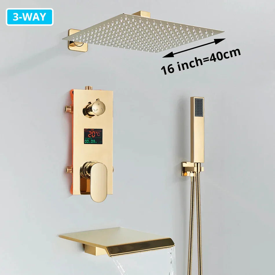 Gold Digital Shower Set