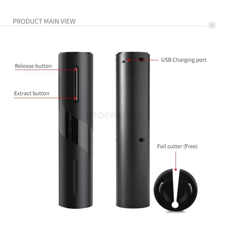 DecorBites™ Electric Corkscrew Kit, USB Rechargeable Wine Opener for Bar Parties