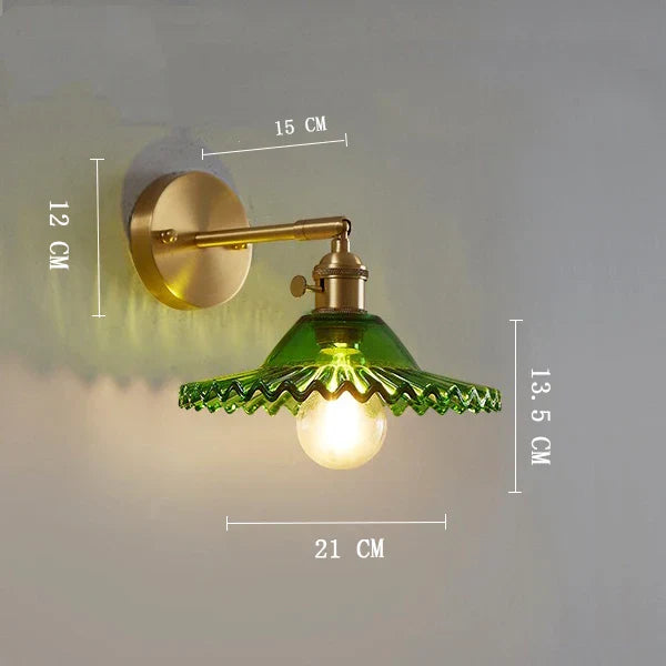 DecorBites™ Clear Glass LED Wall Light Copper Pull Chain Switch Modern Wandlamp