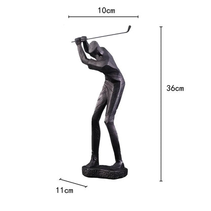 DecorBites™ Golf Player Sculpture Abstract Human Body Figure Statue Resin Decor Figurine