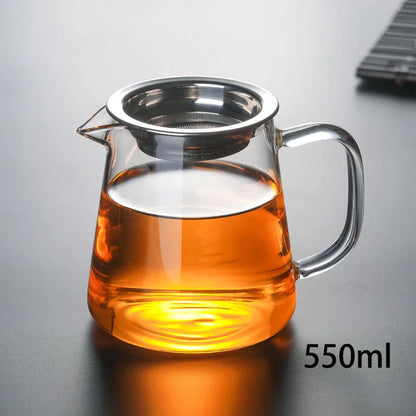 DecorBites™ Glass Tea Pot Set with Infuser - Heat-Resistant Teapot & Fair Cup - Puer Tea Brewing Kit