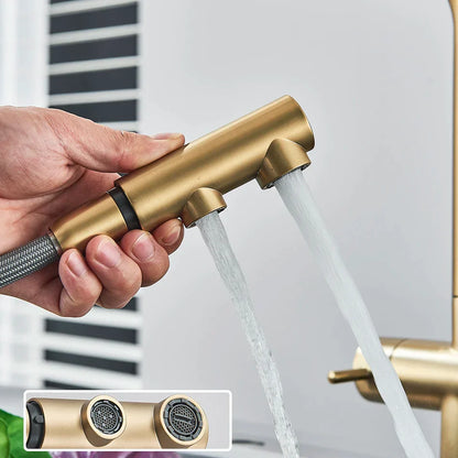 Decorbites™ Zweihand-Wasserfilter-Küchenarmatur mit 360°-Drehung & herausziehbarem Mischbatterie-Hahn