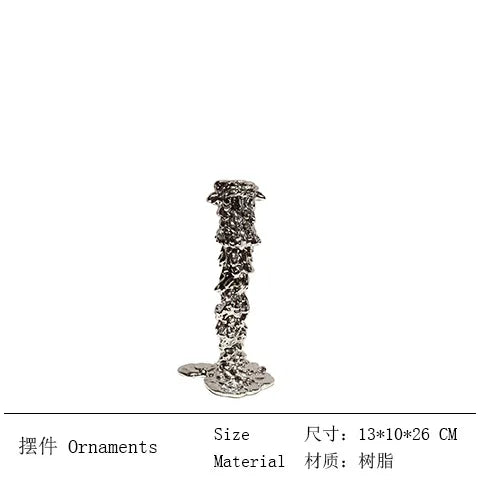 DecorBites™ Golden Candlestick Holder Resin Plated Melt Shape for Wedding & Home Decor