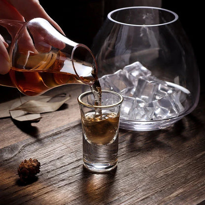 DecorBites™ Glass Wine Pot Transparent Sake Ice Jug Decanter Whiskey Dispenser