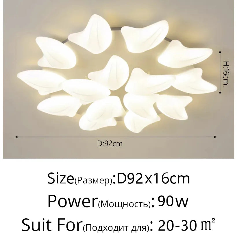 ثريا السقف DecorBites™ Aisal Flower مع خاصية التعتيم عن بُعد لديكور المنزل العصري