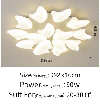 ثريا السقف DecorBites™ Aisal Flower مع خاصية التعتيم عن بُعد لديكور المنزل العصري