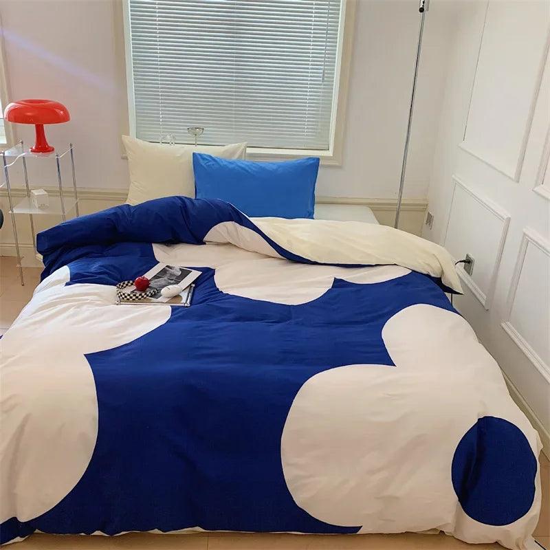 Conjunto de Ropa de Cama de Edredón de Tamaño Completo en Satén de Algodón con Estampado de Grandes Flores Decorbites™