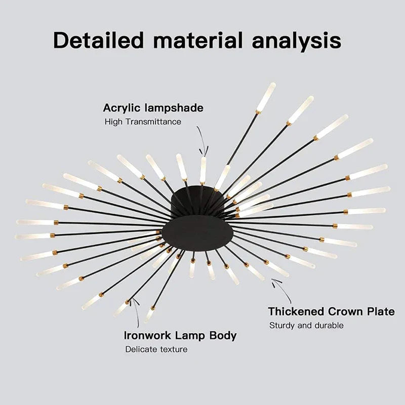 Black Fireworks Ceiling Light