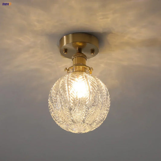 DecorBites™ Glass LED Ceiling Light for Living Room, Modern Copper Canopy, Nordic Style Fixtures