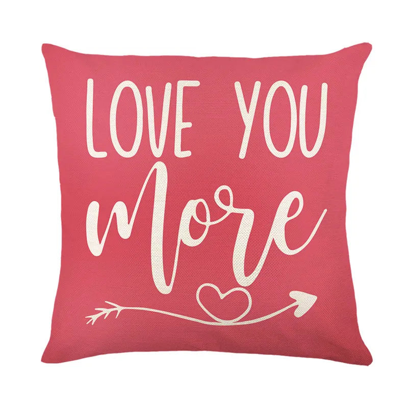 DecorBites™ Cartoon Cat Linen Pillowcase 45x45cm Couple Love Cushion Covers for Living Room