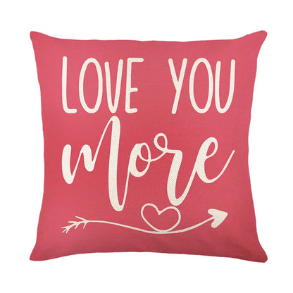 DecorBites™ Cartoon Cat Linen Pillowcase 45x45cm Couple Love Cushion Covers for Living Room