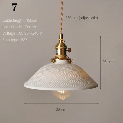 DecorBites™ Japanese Ceramic Pendant Light Scandinavian Style Luxury Lamp
