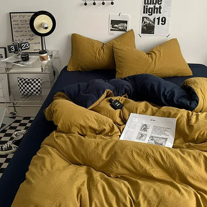 طقم مفروشات قطنية DecorBites™ مع غطاء لحاف وملاءة وغطاء وسادة