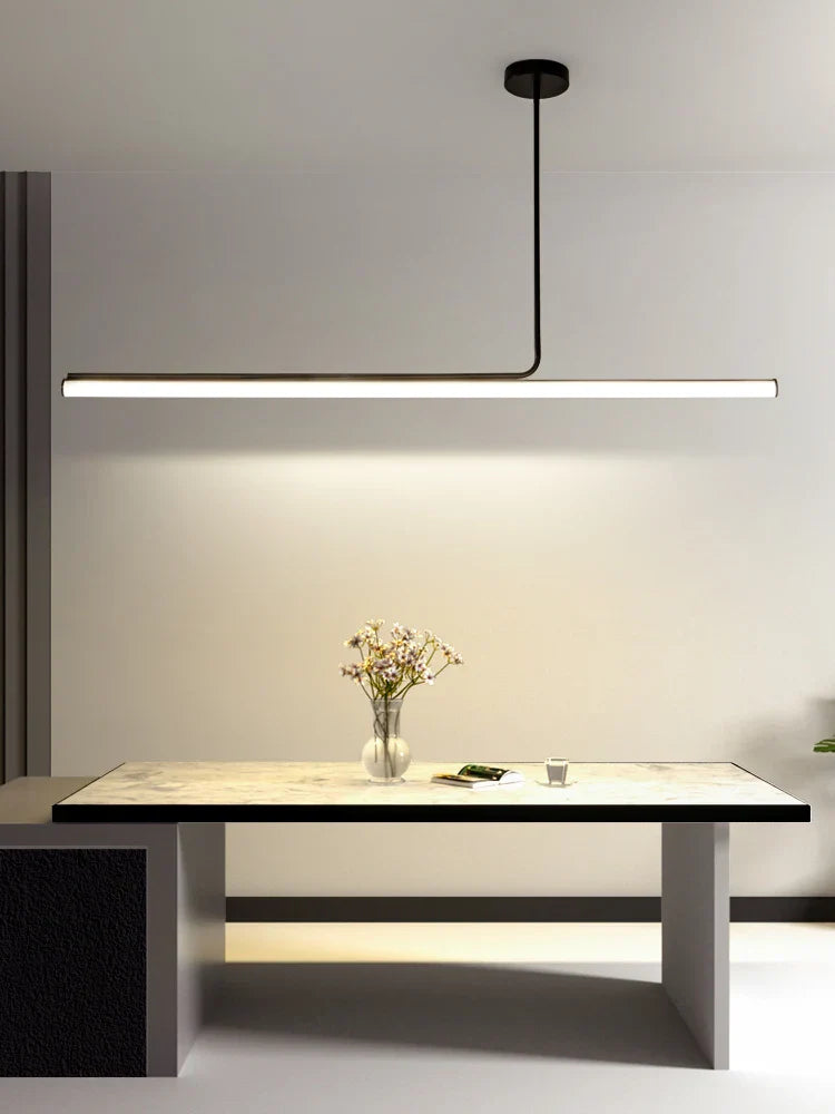 DecorBites™ Black LED Chandelier: Modern Dimmable Pendant Lights for Dining Room & Kitchen.