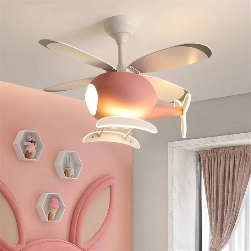DecorBites™ Helicopter Ceiling Fan Chandeliers: Nordic Creative Kids Room Decor Lamp