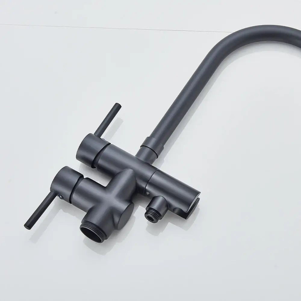 DecorBites™ Modern Black Floor Mounted Tub Faucet