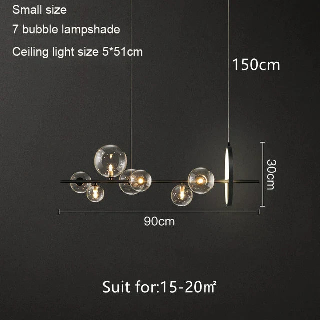DecorBites™ Glass Bubble LED Pendant Chandelier for Modern Living Room Decor