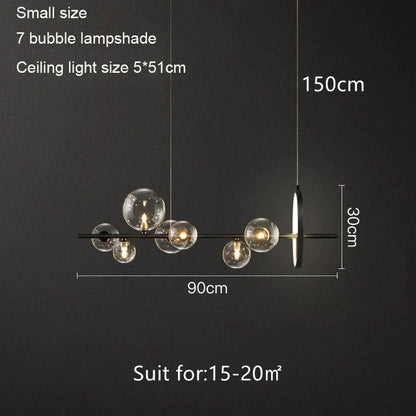 DecorBites™ Glass Bubble LED Pendant Chandelier for Modern Living Room Decor