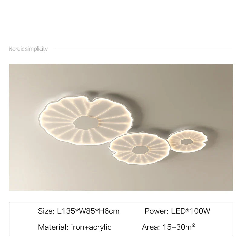 DecorBites™ Lotus Leaf Design LED Ceiling Lamp: Smart Chandelier Light for Home Décor