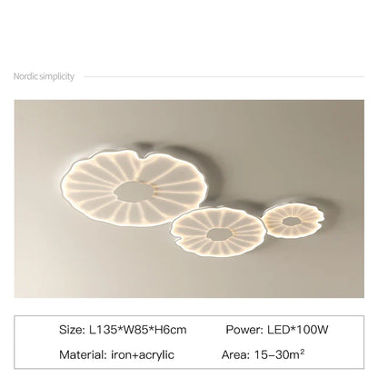 DecorBites™ Lotus Leaf Design LED Ceiling Lamp: Smart Chandelier Light for Home Décor