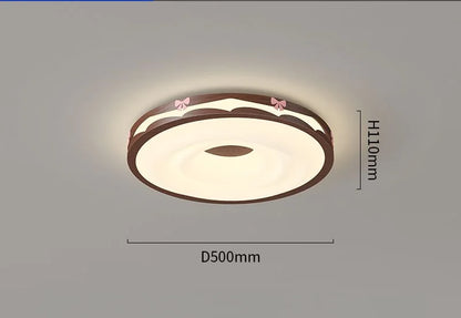 Lámpara de techo colgante redonda DecorBites™ Cream Wind Walnut para dormitorio principal, estilo retro cálido
