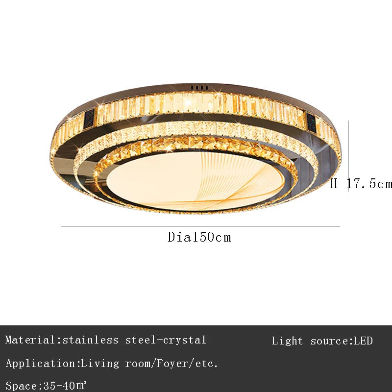 DecorBites™ Gold Ceiling Lamp | Modern Rectangle Crystal Bedroom Living Room Light
