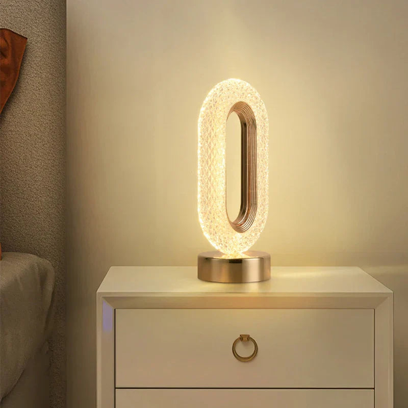 Lámpara de mesa LED de cristal DecorBites™ con control táctil y mando a distancia para dormitorio y sala de estar