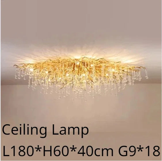 DecorBites™ Gloss Light Luxury Crystal Ceiling Chandelier for Living Room & Dining Room