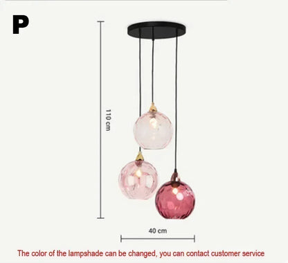 Modern Colorful Glass Pendant Light in Polished Chrome