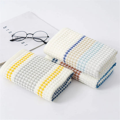 DecorBites™ Japanese-Inspired Waffle Stripe Towel Set - Adult & Children Sizes
