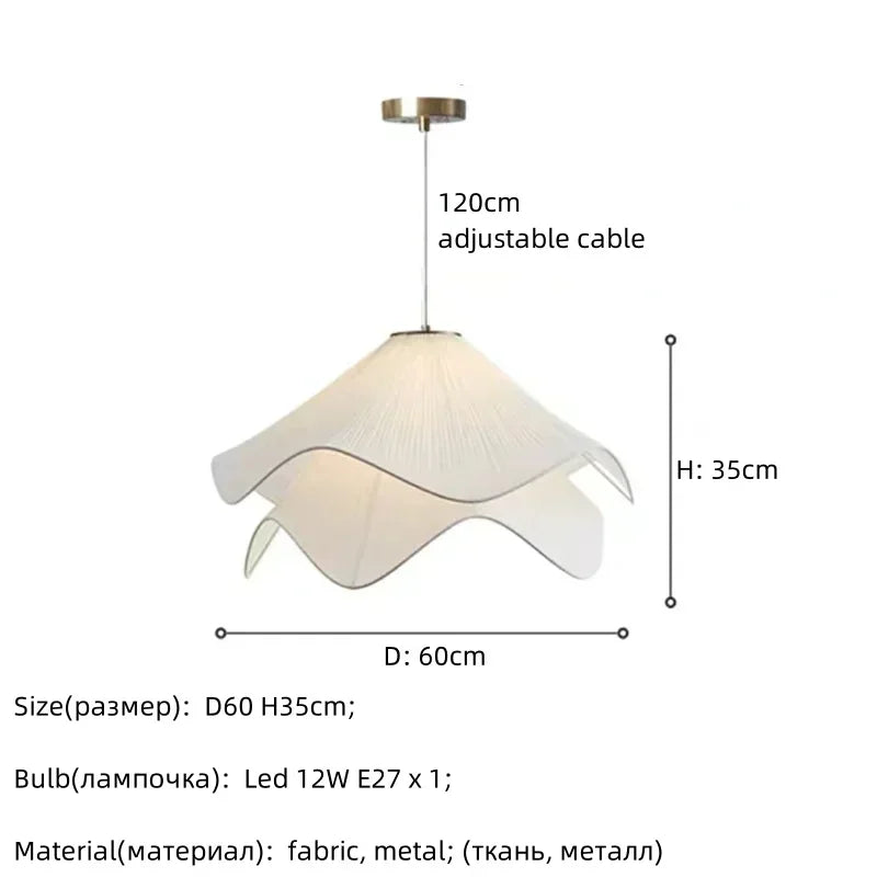 DecorBites™ Fabric Petal Pendant Lights - Nordic Creamy Bar Suspension Lamp