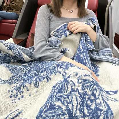 DecorBites™ Cozy Chinese Ink Knit Blanket for All Seasons - Soft Sofa and Bed Cover