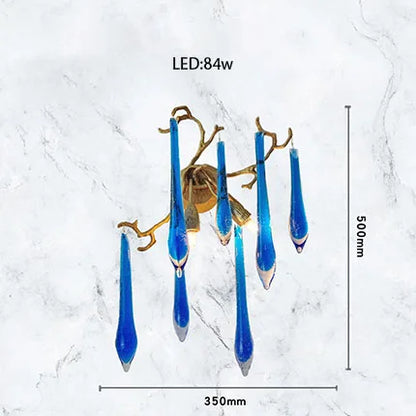 ثريا كريستال زرقاء من ديكوربايتس™ بتصميم آرت ديكو لغرفة المعيشة