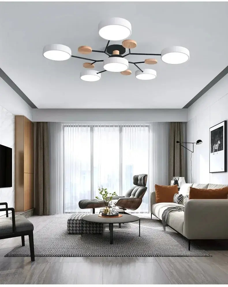 DecorBites™ Modern Macaron Ceiling Chandelier with 3-Color Dimming