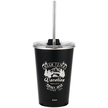 DecorBites™ Bubble Tea Party Cup Set with Lid and Straw, Reusable Sippy Drinkware