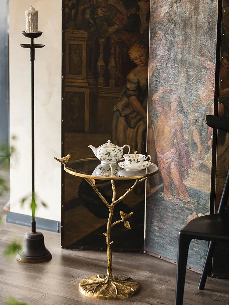 DecorBites™ Brass Bird Side Table - Luxury Living Room Sofa Table for Creative Home Decor