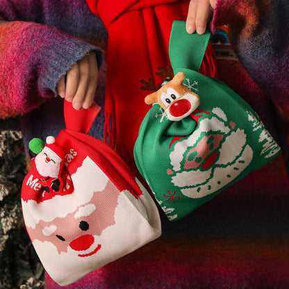 DecorBites™ Christmas Knitted Apple Bag with Doll Handbag for Holiday Decoration and Children