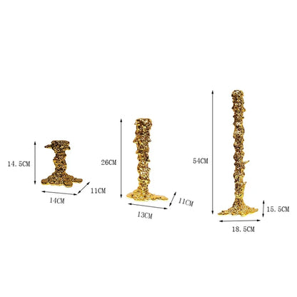 DecorBites™ Golden Candlestick Holder Resin Plated Wedding Centerpiece