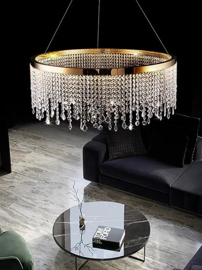 DecorBites™ Crystal Chandelier: Modern Nordic LED Pendant Lighting Fixture for Luxe Home Decor