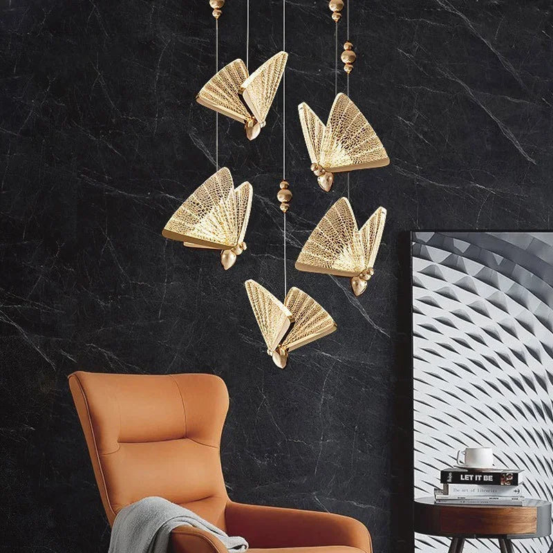Lámpara colgante LED Mariposa™ Decorbites para dormitorio y sala de estar: Luminaria moderna de chandelier