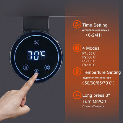 DecorBites™ Electric Towel Warmer Rack Thermostatic Digital Display Stainless Steel Holder