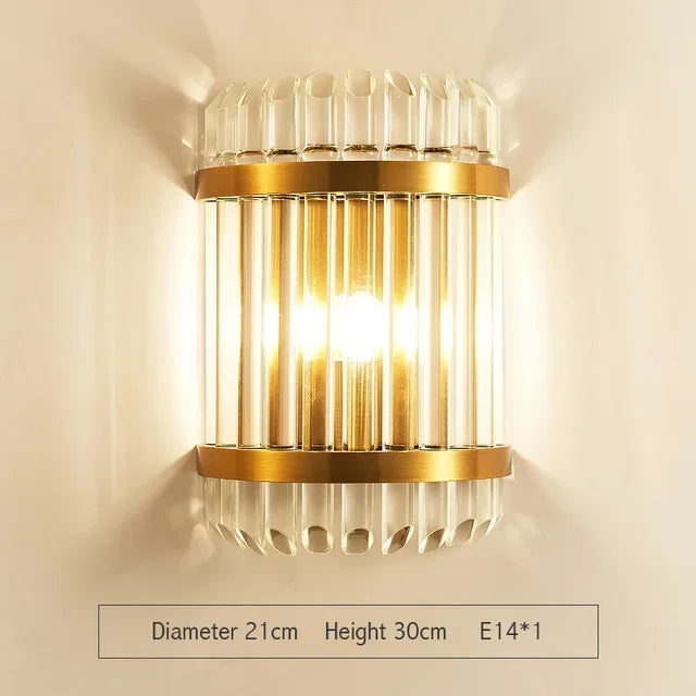 DecorBites™ Glass Rod Crystal Wall Sconce: Modern Luxury Bedroom Living Room Light
