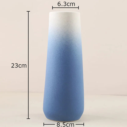 DecorBites™ Gradient Ceramic Vase Cylinder Desk Decoration Floral Vases Modern Room Decor