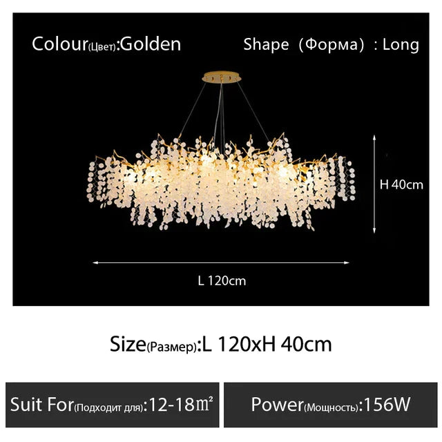 DecorBites™ Circular Crystal Chandelier Living Room Pendant Lights LED Indoor Decoration