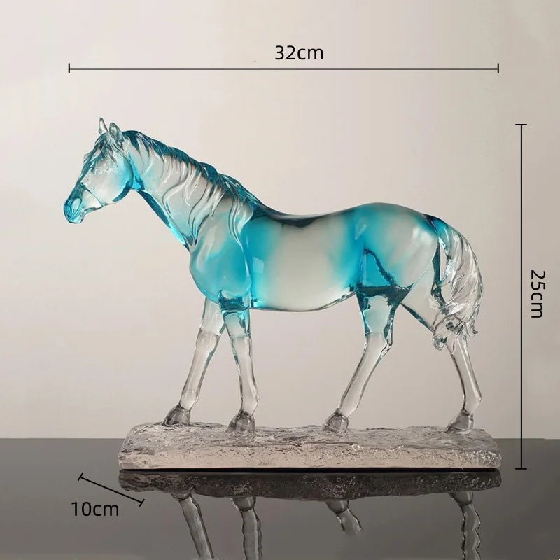 DecorBites™ Clear Horse Resin Sculpture Decorative Figurine Home Decoration