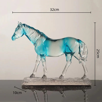 DecorBites™ Clear Horse Resin Sculpture Decorative Figurine Home Decoration