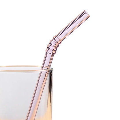 DecorBites™ Glass Straws Set - Eco-Friendly Reusable Colorful Drinking Tubes